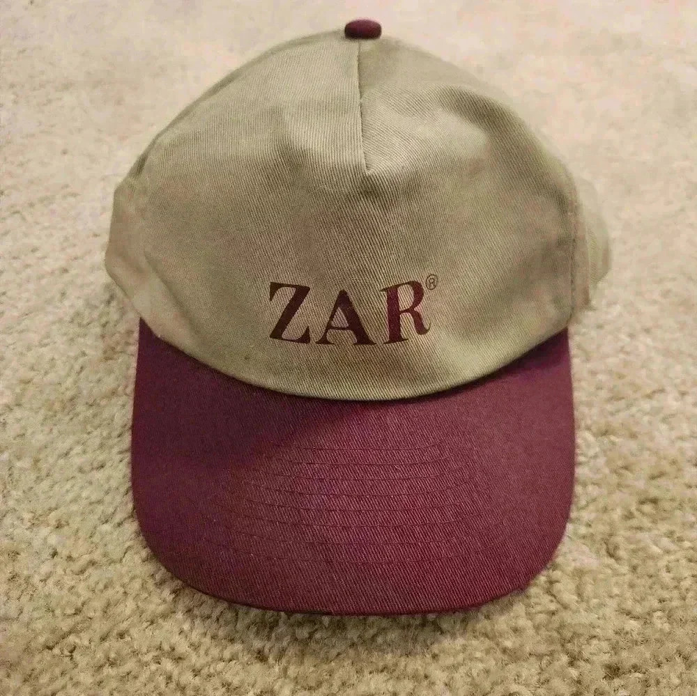 Vintage Zar Hat Tan Red SnapBack Mens One Size